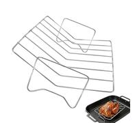 Générique Stainless Steel Roaster Rack, Heat Resistant Grill Accessory, Turkey Roasting Rack for Even Cooking, Sturdy Rust Proof Costruzione, Home and Restaurant Use for Chicken Meat BBQ
