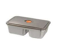 Générique Stainless Steel Snack Containers, Food Container with 2 Dividers, Portable Small Leakproof Snack Box for Fridge, Meal Prep, Kitchen, Work, Travel, Palestra, Picnic, Hiking, Daycare