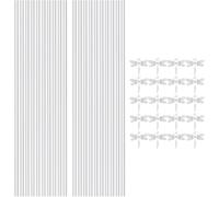 Générique Stakes Et clips Acryl - 20 pz pianta stakes trasparente con clip, per giardino multiuso all'aperto per tulipani, petunia, mora che non si rompono