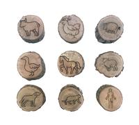 Générique Stampi di footprint, Craft Stamps, Creative Design Clear Imprint Easy Grip Ink Compatibile Fun Learning Animal Theme Compact Size Portable Pack, Wooden Stamp for Kids