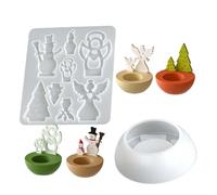 Générique Stampo per candelieri in silicone - Stampo per colata fai da te | Supporto decorativo per candele | Casting in gesso in cemento resina epossidica | Creazione artigianale per casa, Natale