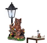 Générique Statua del cane, statua del cane con luce solare, decorazione per cani con lanterna solare - Statuetta da collezione unica per decorazioni artistiche di patio, prato e cortile.