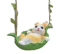 Générique Statua Di Coniglio,Ornamento Da Giardino in Resina Rappresentante Un Coniglio su Un'Amaca | Statua Del Giardino,per Esterno Albero Cortile Patio Casa Paesaggio Balcone Vialetto