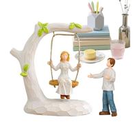 Générique Statua di coppia altalena | Decorazione romantica Amore,Statuetta in resina per mensola TV, tavolo, camera da letto, genitori, compleanno, festa degli