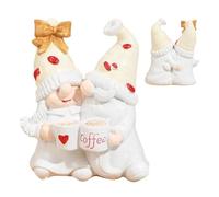 Générique Statua di Coppia di Gnomi, Coppia di Gnomi,Scultura di GNOME del caffè | Statuetta da collezione, Scultura d'arte in resina per la decorazione di interni ed esterni della casa