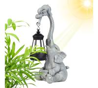 Générique Statua di Elefante - Figure di Animali Solare con Illuminazione a LED - Sculture di Statua di Elefante in Resina per Compleanno Donne Appeso di Cremagliera Decorazione Esterna