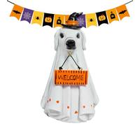 Générique Statua intagliata di fantasma in resina | Decorazioni illuminate fantasmi spaventosi animali | Decorazioni di Halloween per il giardino festa portico campeggio caminetto tavolo finestra