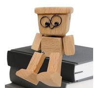 Générique Statuetta da uomo che si muove, decorazione per interni auto, statuetta creativa in legno per la decorazione della camera da, auto, biblioteca, ufficio, sala studio, scaffale, vetrina,