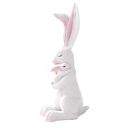 Générique Statuetta di coniglio, statuetta in resina di coniglio con - statue da esterno per il giardino | per decorazioni da tavolo, scaffale, centrotavola, casa, patio, primavera, Pasqua