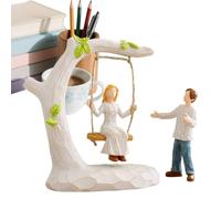 Générique Statuetta di coppia su altalena | Decorazione romantica d'amore,Statuetta in resina per mensola TV tavolo camera da letto genitori compleanno festa degli amanti
