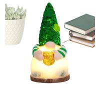 Générique Statuetta Green GNOME, Gnomi irlandesi per la casa | Illuminazione Green St Patrick's Day Irish GNOME Figurina,Bella ornamento del nano di vacanze con paillettes per gli appartamenti