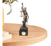 Générique Statuine Lady Justice,Scultura Scrivania in Resina con Orologio - Scultura Bilancia Giustizia | per Camera da Ufficio Soggiorno Ingresso Biblioteca