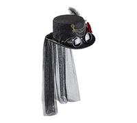 Générique Steampunk Top Hat, Gothic Costume Headwear, Stylish Womens Hat For Cosplay e Parties With Decorative Details, Hats Accessories Feature, Masquerade Festival Tea Party Prop