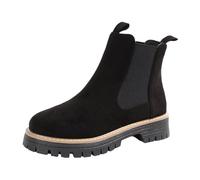 Générique Stivaletti Donna Pelle Chelsea Suola dentata Elastica Laterale | Stivaletti Piattaforma Antiscivolo Scarpe Forte Aderenza Per Escursioni Quotidiane All'aperto