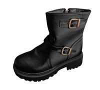 Générique Stivali invernali retrò Stivali da neve a testa tonda, stivali con fondo spesso in velluto, stivali corti casual donna stivali alti comodi, Le Noir, 42 EU Large