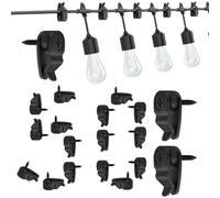Générique String Light Clips - Secure Hook Set | Light Hangers, Cable Management Hooks, Organize Patio String Lights, Fix Outdoor Fairy Lights, Foto Oro Crafts, Decorate Garden Fence Or Event Setup