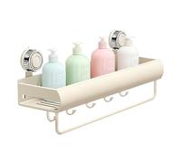 Générique Strong Suction Rack, Bathroom Shower Shelf Organizer, Rustproof Wall Mounted Storage with Towel Bar Hooks for Glass Tile Kitchen Use, No Drill Installation, Space Saving Home Organizer