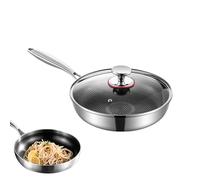 Générique Stufe antiaderenti - Padella portatile in acciaio inossidabile,Con coperchio leggero resistente ai per cucina saltare alla griglia | Preparazione Pasto Appartamento Cottura