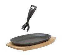 Générique Stufe in ghisa con manico antiaderente di cottura ovale sicuro | Stufa Gril Ferro Per Casa Cucina Appartamento Barbecue Party Piano Cucina Forno Bistecca Pesce