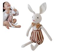 Générique Stuffed Rabbit, portatile Bunny Stuffy, Toddler Soothing Toy, Baby Photography Props, portatile stuffed Bunny Toy with Bib Shorts, Realistic Toddler Soothing Toy and Baby Photography Prop