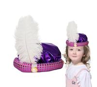 Générique Sultan Hat - Prince Costume Hat | Sultan Head Avvolgere Un Design Glitter Con Piume E Perline Per Accessori Foto