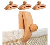 Générique Supporto da parete per copertura | 4 pezzi morsetti in legno, gancio da parete per tappeti e pinze per tappezzeria, per tappeti e moquette, in tessuto, camera da, soggiorno