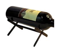 Générique Supporto per armadietto per vino - Tavolo per armadietto da vino in metallo, supporto per champagne orizzontale per presentazione di una singola bottiglia | supporto triangolare espositore