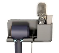 Générique Supporto per asciugacapelli, supporto da parete salvaspazio organizzatore strumenti per capelli senza foratura, per bagno, porta del gabinetto, parete, WC, vanità, dormitorio, soggiorno