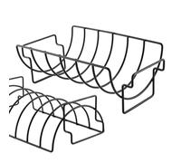 Générique Supporto per barbecue - Rack Roaster antiaderente con capacità 6 slot, costole sollevate versatili e carne per grigliate | Fumatore 18 pollici compatibile