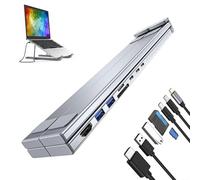 Générique Supporto per computer portatile - Supporto per docking station per computer portatile | Tablet Desktop | Supporti per compresse regolabili in altezza | Adattatore multiporta 8 in 1