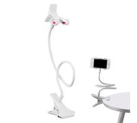 Générique Supporto per telefono a collo di per - piede morbido da comodino, con supporto universale | fissaggio stabile multifunzione per tavolo, cucina e camera da con clip