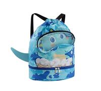 Générique Swim Bag, Cartoon Bags, Dry Wet Separation, Waterproof Adjustable Drawstring, Beach Bag For Ideal Sport, Swimming, Travel, Fitness, Swimmers Use, 14.2 X 9.8 X 5.1inch, Little Blue Dinosaur,