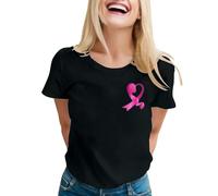 Générique T Shirt Ottobre Rosa Grande Dimensione,T-shirt a maniche corte da donna, scollo rotondo alto, casual, vestibilità aderente, tunica top per la sensibilizzazione al cancro al seno