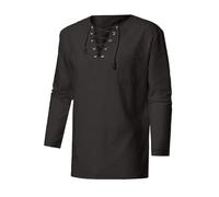 Générique T-shirt Uomo Manica Lunga Camicia Medievale Uomo Camicetta Casual Stile Estate E Primavera