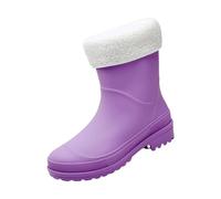 Générique Tacchi Per Donne Sexy Pantaloncini Rain Boots For Womens Ankle Rainboot Garden Boot Ladies Rubber Outdoor Work With Comfort Pelle Caccia, viola., 39 EU