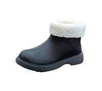 Générique Tacchi Taglia 9 Pantaloncini Rain Boots For Womens Ankle Rainboot Garden Boot Ladies Rubber Outside Work With Comfort Stivaletto Tacco, Le Noir, 39 EU