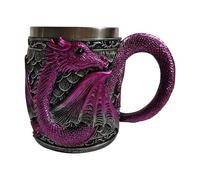Générique Tankard Tazza, Dragon Coffee Cup, Novelty Resin Design, Stainless Steel Liner, Medieval Fantasy Style for Collectible Display, Desk Decoration, Study Breaks, Tema Parties, Camping Trips