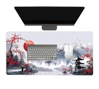 Générique Tappetino per mouse grande formato per scrivania, tappetino per mouse per ufficio familiare, vassoio tastiera stile asiatico, 40 x 90 cm, per lavoro e studio