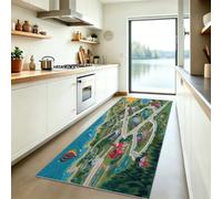 Générique Tappeto corridoio lungo e morbido, antiscivolo, 60 x 240 cm, per strada Traces, veicolo Città Vie, tappeto da cucina antiscivolo e lavabile in lavatrice, multicolore morbido tappeto di