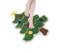 Générique Tappeto di Natale per il bagno | Tappetino doccia con albero di Babbo Natale | 41 x 61 cm antiscivolo assorbente lavabile | per la decorazione della casa bagno ingresso esterno interno