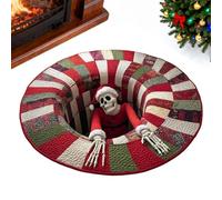 Générique Tappeto d'illusione ottica, scheletro per decorazione d'interni 3D, morbido tappeto rotondo con motivi fantasmi, per interni feste invernali, Natale, soggiorno, camera da , ingresso
