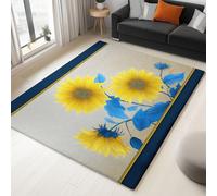 Générique Tappeto girasole schizzo floreale lavabile in lavatrice per soggiorno, tappeto antiscivolo a pelo corto, per camera da letto, ufficio, sala da pranzo, zerbino (multicolore, 120 x 170 cm)