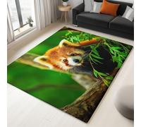 Générique Tappeto Panda Roux Foresta, Verde Moquette a pelo corto, morbido tappetino per porta lavabile antiscivolo per la casa, soggiorno, ristorante, camera da letto, cucina, camera da gioco (140 ×