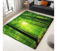 Générique Tappeto per soggiorno, 140 x 200 cm, lavabile in lavatrice, tappeto per camera da letto, antiscivolo, foresta, densa, luce del sole, per mangiare, ufficio e più durevole e ecologico, pelo