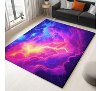 Générique Tappeto per soggiorno, 60 x 90 cm, lavabile in lavatrice, tappeto per camera da letto, antiscivolo, sogno, fulmine, cielo stellato, nuvola, per mangiare, ufficio e più durevole ed ecologico