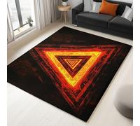 Générique Tappeto per soggiorno, futurismo, triangoli, scienza fiction, grande tappeto lavabile, super morbido e antiscivolo, tappeto a pelo alto, per mangiare, ingresso e cucina, 180 x 240 cm, giallo