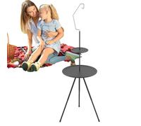 Générique Tavola pieghevole rotonda piccola, leggera e rotonda per campeggio, 14,96 x 54,33 pollici Compact Picnic Supplies and Beach Camp Accessories for Outdoor and Indoor Use