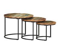 Générique Tavoli estraibili 3 Pezzi Legno Di Recupero Massiccio | Realizzato a mano, Teak Mangoier Hetre, Colori Variees, Conservazione Salvaspazio