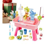 Générique Tavolo per bambini - 21 pollici Abs Sensory Playset, Outdoor Activity Sink, Pump Flowing Interactive Splash Station Fun Summer | Toy for Boys Girls Backyard Pool Garden Learning Play
