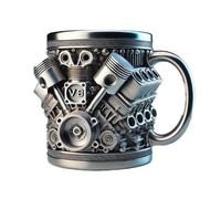 Générique Tazza creativa, tazza da caffè carina - Tazza da caffè progettata da 300 ml di motori V8/V6 | Tazze da campeggio in metallo, tazza da viaggio isolata con manico, doppia parete per auto